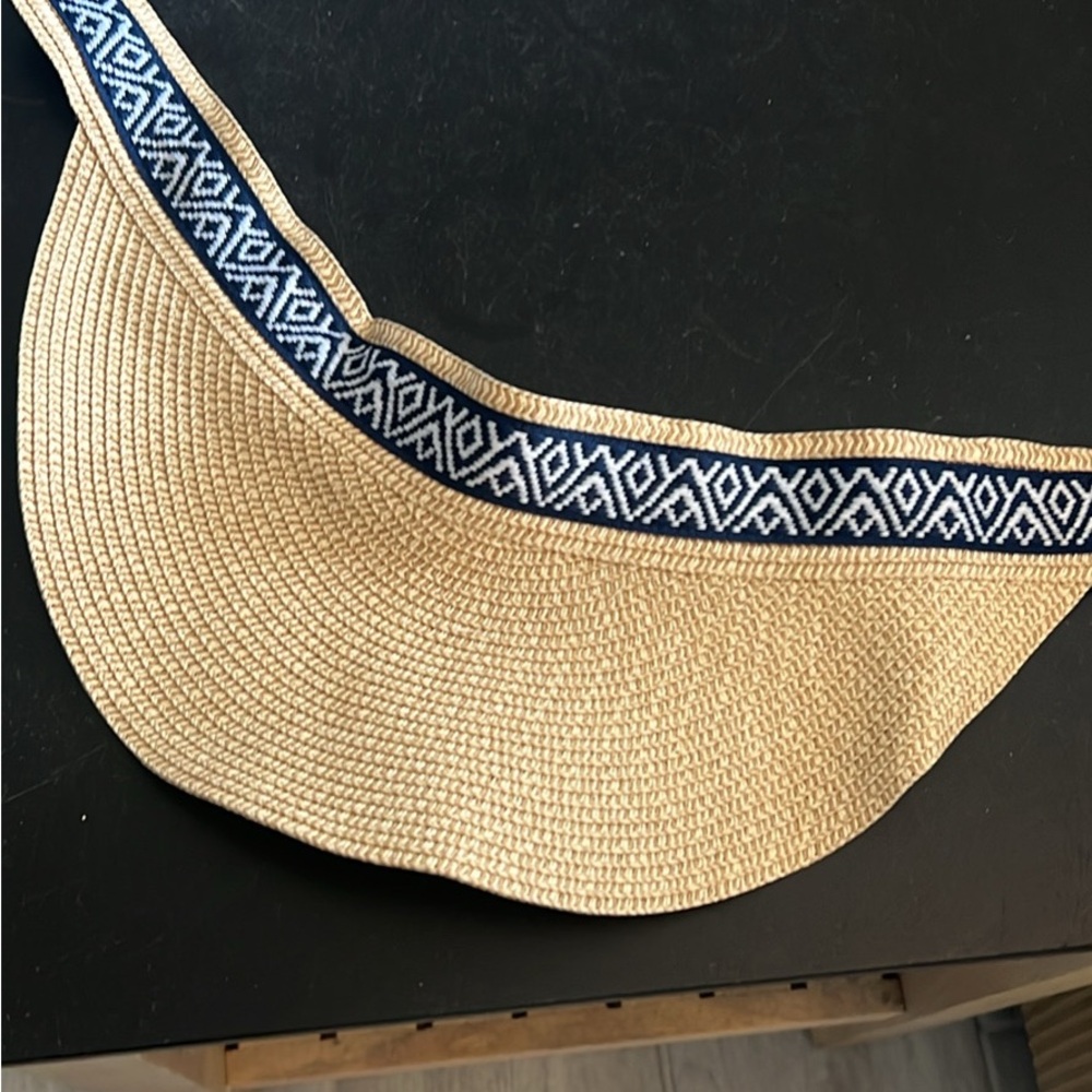 Stylish Tan and Blue Sun Visor
